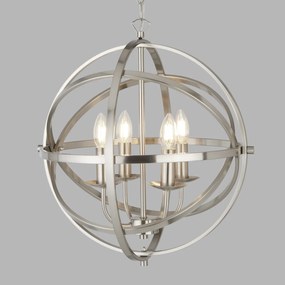 Lustra suspendata stil traditional Orbit argintiu satin 2474-4SS SRT