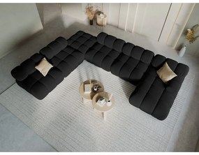 Canapea neagră cu tapițerie din catifea 379 cm Bellis – Micadoni Home