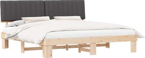 vidaXL Cadru de pat cu tăblie tapițată Gri închis 200 x 200 cm