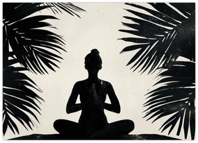 Tablou pe sticlă - Yoga (70x50 cm)