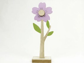 Floare de lemn FLORIA pe suport, 18 cm - mai multe culori Culoare: Violet
