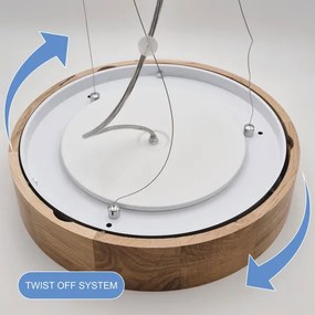 Brilagi - Lustru LED RGBW reglabil CARVALHO, 3x E27/15W/230V, Wi-Fi, stejar, Ø 47,5 cm