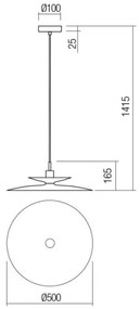 Redo 01-3049 - Lustru suspendat pe cablu GUNNAR 1xE27/42W/230V diam. 50 cm portocaliu