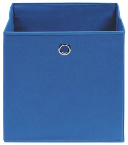 Cutii depozitare, 10 buc., albastru, 32x32x32 cm, textil 10, Albastru fara capace, 1, Albastru fara capace