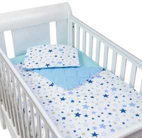 Set lenjerie matlasata 3 piese Kidizi Milky Way, include perna, plapumioara si cearceaf