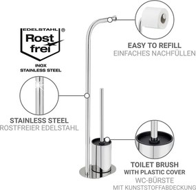 Suport pentru hârtie igienică argintiu lucios din oțel inoxidabil Levante – Wenko