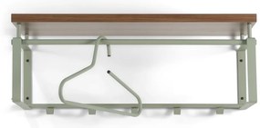 Cuier de perete maro/verde prăfuit cu raft din metal 70 cm Rex – Spinder Design