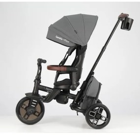QPlay - Tricicletă 7 în 1 pentru copii COMFO MAX, gri