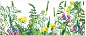 Tablou - Flori de pajiște pictate (120x50 cm)