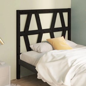 Tablie de pat, negru, 81x4x100 cm, lemn masiv de pin 1, Negru, 81 x 4 x 100 cm