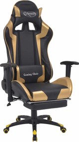 vidaXL Scaun de gaming Auriu 70 x 71 x 136 cm Piele artificiala