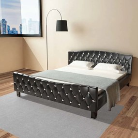 Cadru de pat, negru, 180 x 200 cm, piele artificiala Negru, 180 x 200 cm, nu