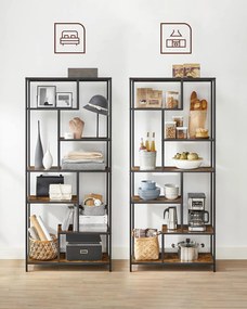 Biblioteca de design TAYLOR 180x80 cm, maro rustic