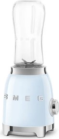 Blender Smeg PBF01PBEU, 300 W, 2 x 600 ml, 20 000–24 000 rpm, Baza antiderapanta, Fara BPA, Otel inoxidabil, Albastru pastel