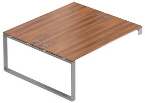 Post de lucru Creator 180 x 160 cm, baza gri, 1 picior, nuc