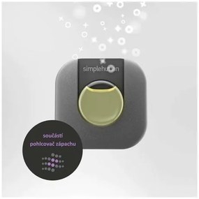 Simplehuman Coș de gunoi dreptunghiular cu pedalăși buzunar pentru saci de 55 l, negru