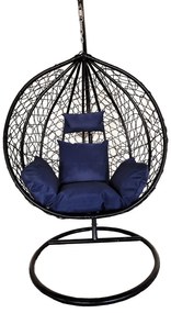 Leagan/balansoar gradina Leon, Heinner, 108/68x115/195 cm, negru/albastru