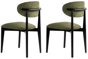 Set de scaune de sufragerie Lionte Green andBlack, 2 bucăți