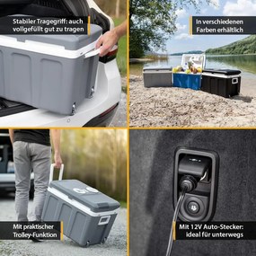 Lada frigorifica electrica First Austria FA-5170-2-USB, 58W, 40 L, Clasa F, 240/12V, USB, Organizare interna, Gri/Alb