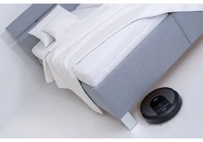 Pat tapițat ALIS 180x200 cm, gri deschis, cu spațiu de depozitare, fără saltea