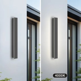 Brilagi - LINEAR Aplică LED de perete pentru exterior, 12W, 230V, 4000K, IP65, antracit