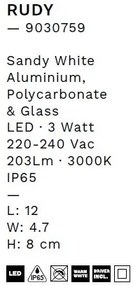 Spot LED incastrabil exterior, ambiental, IP65, RUDY alb