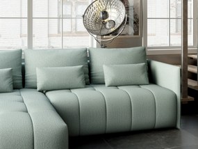 Colțar extensibil dumonde cu ladă de depozitare si sezut confortabil din spuma high-density, Malta Enjoy Mint 235x185 cm