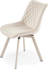 Scaun rotativ K520, bej deschis/casmir, stofa catifelata/metal, 45x63x