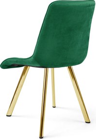 Scaun de masa CIEZA VELVET cu picioare aurii, verde