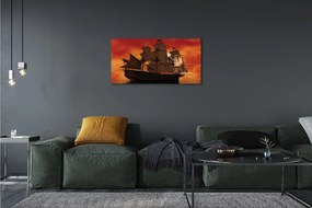 Tablouri canvas Cerul navă de mare portocaliu
