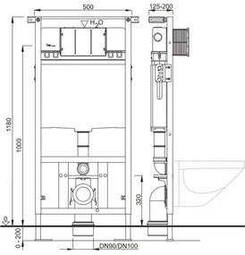 Set rezervor incastrat si cadru, Schwab Duplo WC 199, cu clapeta alba Vela, T02-2113-0250+P47-0130-0253