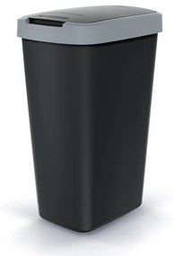 Coș de gunoi cu capac colorat, 45 l, gri/negru