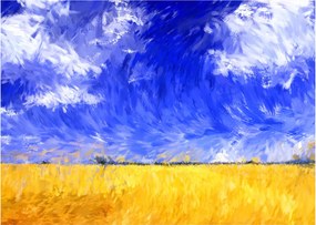 Tablou - Pictură în ulei, câmp auriu (70x50 cm)