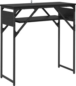 vidaXL MasaConsole Stejar Negru 75x30x75cm Lemn compozit