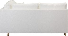 Colțar alb cu tapițerie din stofă bouclé (cu colț pe partea stângă ) Ariella – Ropez