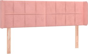vidaXL Tăblie de pat cu aripioare roz 147x16x78/88 cm catifea