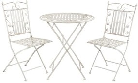 Set masa si 2 scaune bistro, din metal, Leaves