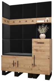Set mobilier pentru hol Amanda 10 (Stejar artisan + Negru). 1085942