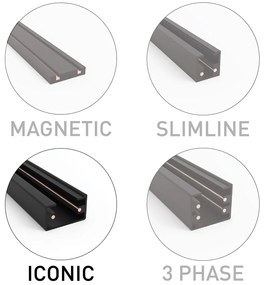 Sistem de iluminat pe șină modern monofazat negru 50 cm Set de 2 - Iconic