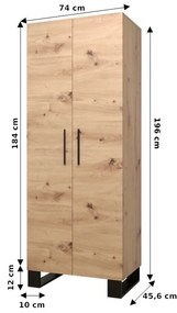 Dulap de haine Amanda (stejar artisan). 1085846