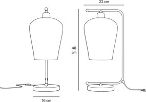 Veioza design italian din alama si sticla Talis