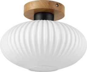 Plafonieră HARMA WOOD 1xE27/15W/230V stejar/alb, Ø 25 cm
