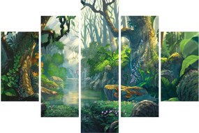 Tablou - Ilustrare pădure tropicală (150x105 cm)