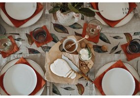 Față de masă din in 140x140 cm Golden Fall – Linen Tales