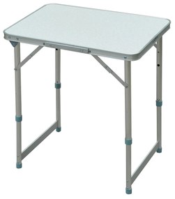 Outsunny Masă de Camping Pliabilă, Masă Universală, Masă de Transport pentru Grădină, Masă Pliabilă Reglabilă, Aluminiu + MDF Alb 60 x 45 x 47,5/64 cm | Aosom Romania