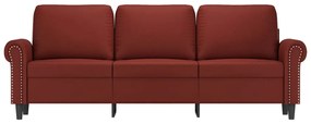 Canapea cu 3 locuri, rosu vin, 180 cm, piele ecologica Bordo, 212 x 77 x 80 cm