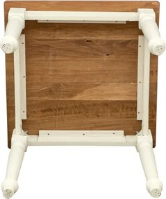 Masa fixa, L80 80 H78 cm, culoare nuc alb antic, Lemn Masiv