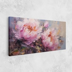 Tablou Canvas, 40x80cm, Dormitor si Living, Moderne, Textura de pictura, Peony Art