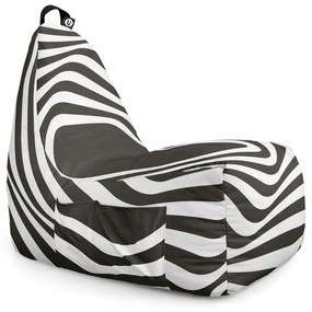 Fotoliu Puf Bean Bag tip Chill L, Abstract Zebra