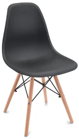 Scaun de sufragerie negru, stil scandinav Classic